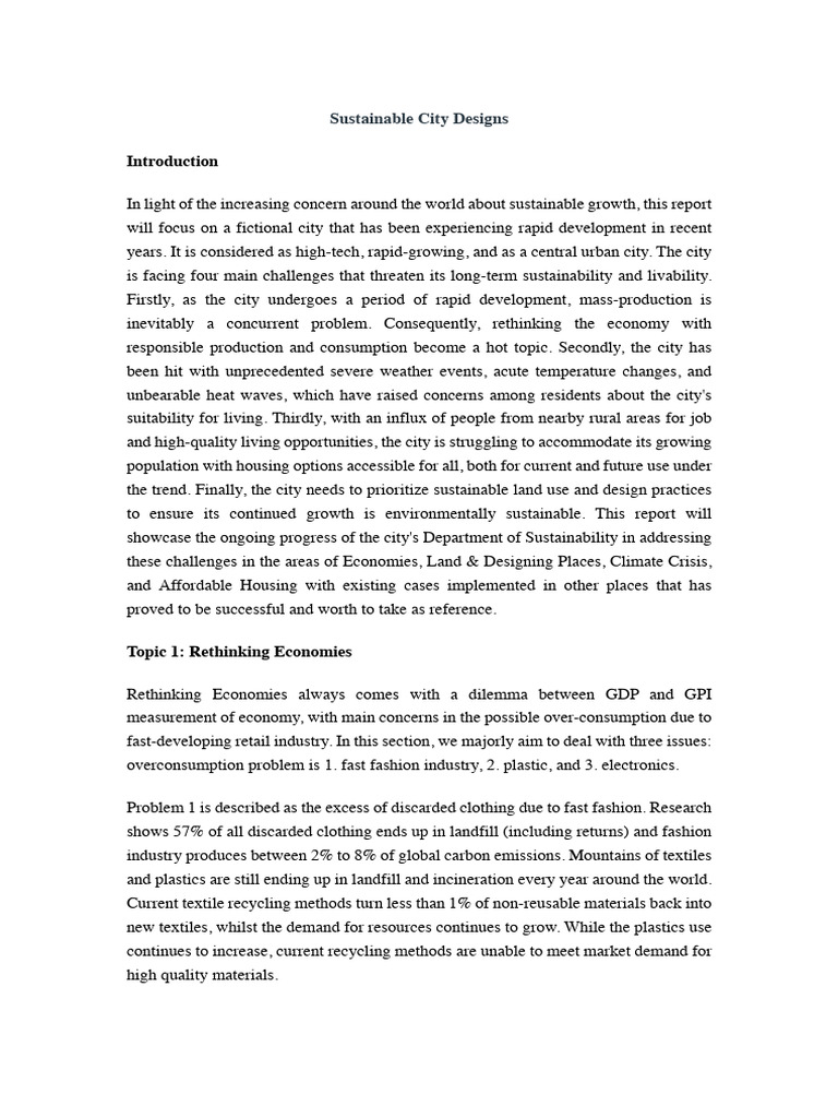Sustainable City Design Strategies | PDF | Recycling | Sustainability