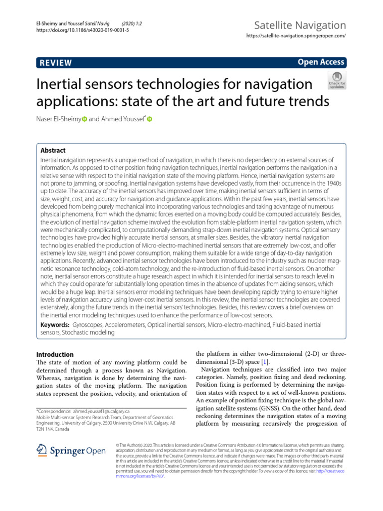 Inertial Sensors Technologies For Navigation Appli | PDF | Inertial ...