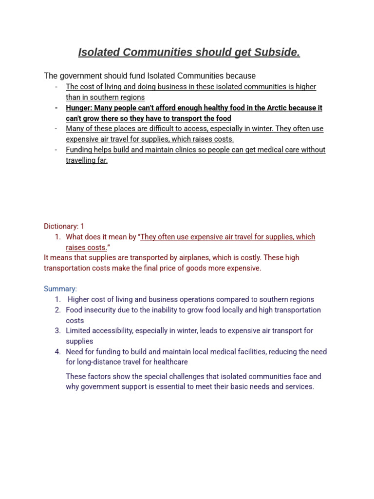Isolated Communities Should Get Subsides | PDF