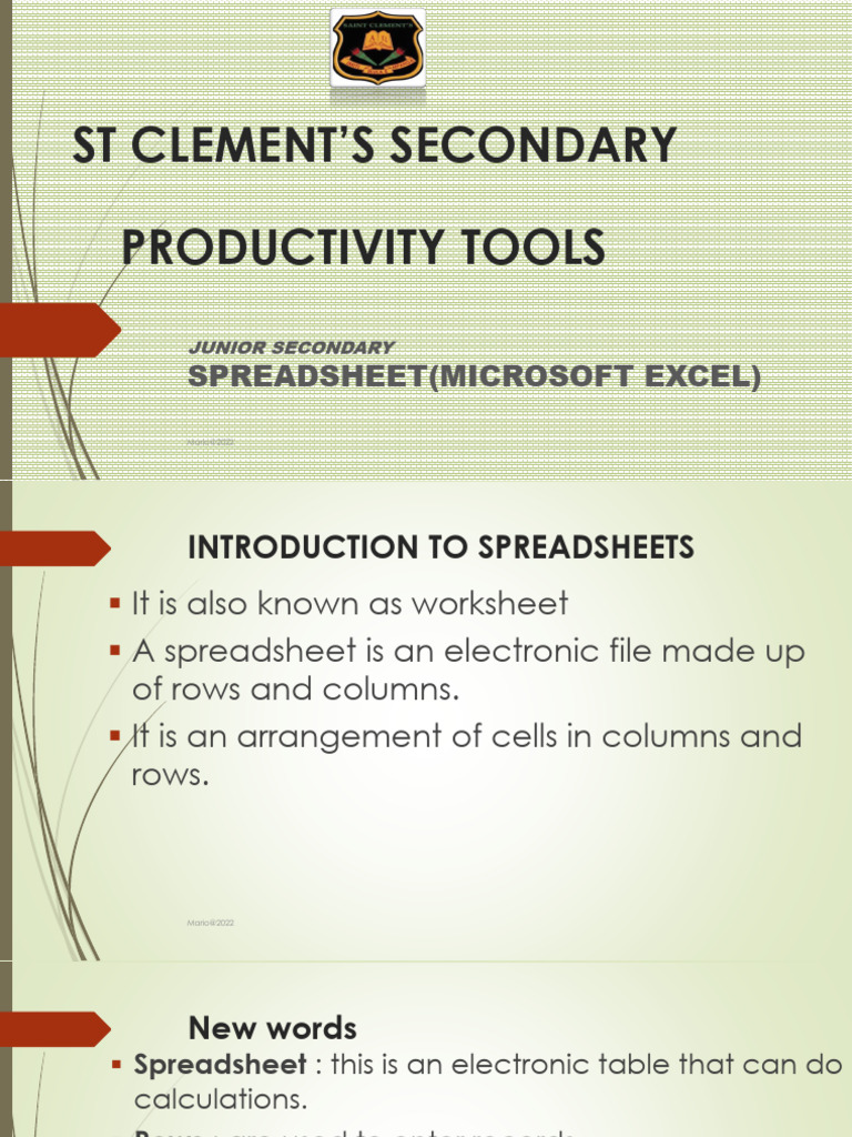 Introduction to Spreadsheets for Students | PDF | Spreadsheet ...