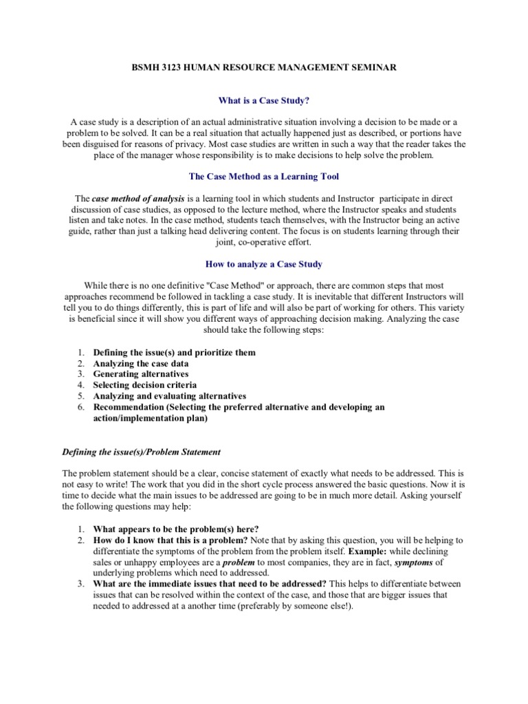 How To Analyse A Case Study 22  PDF  Case Study  Strategic