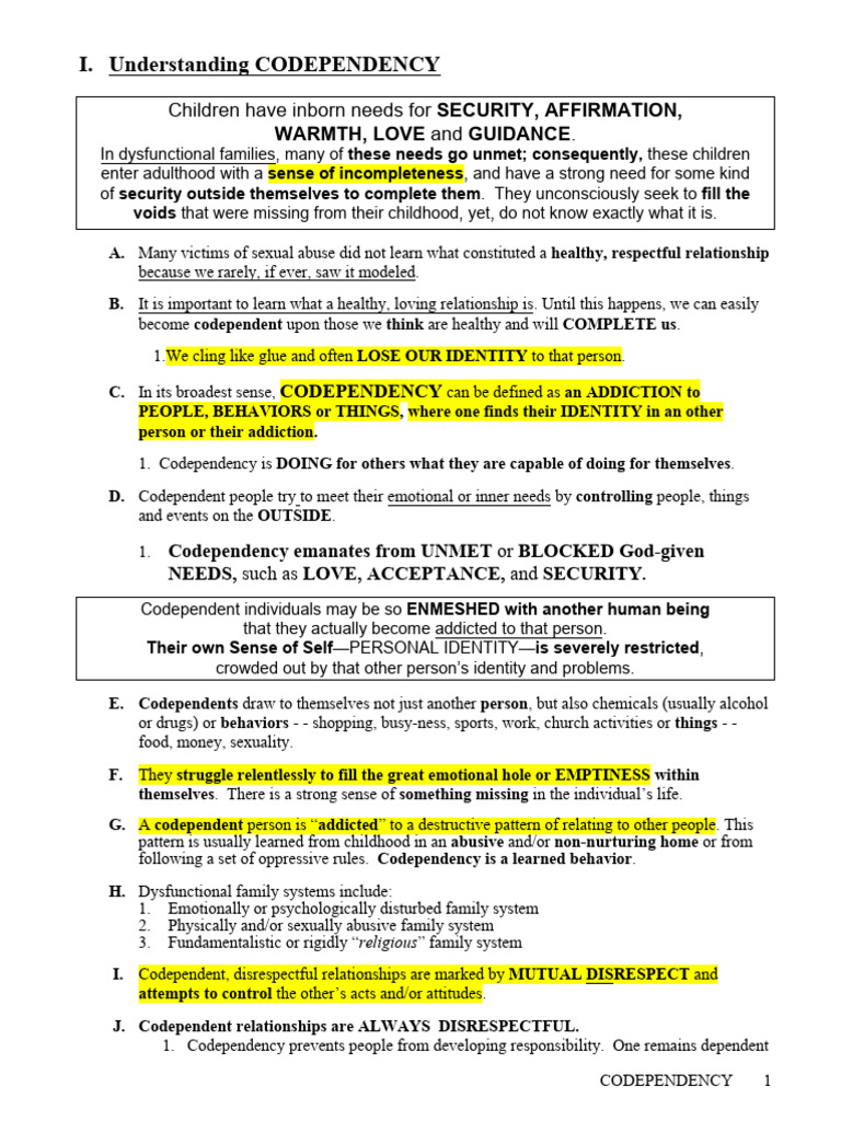 Week 5a Codependency1 | PDF | Psychological Trauma | Social Psychology