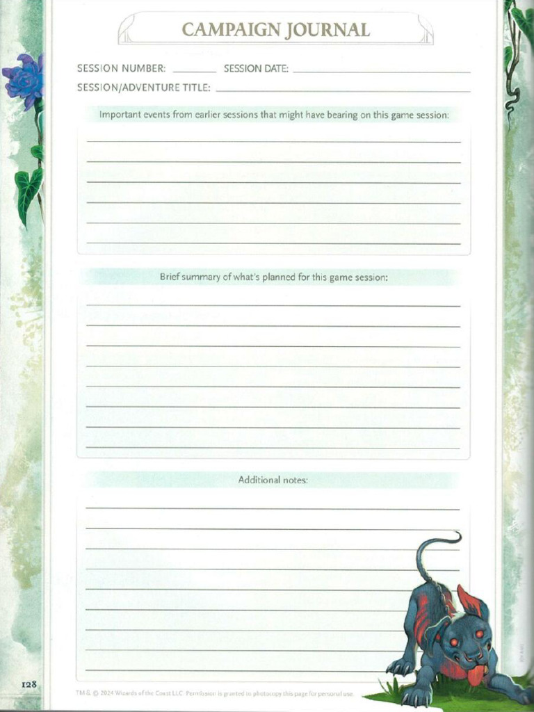 Campaign Journal Session Overview | PDF
