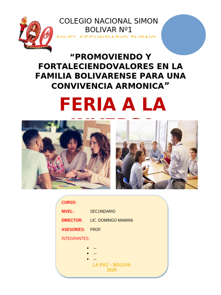 Fortaleciendo Valores en la Familia Bolivarense | PDF