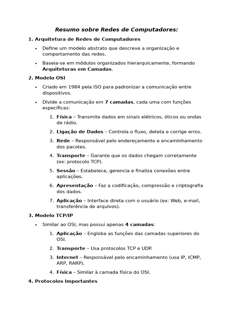Estruturas e Protocolos de Redes de Computadores | PDF | Modelo OSI ...
