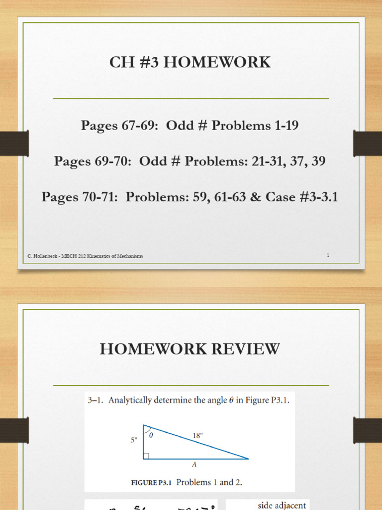 Chapter+3+-+Homework+Solutions | PDF | Kinematics | Machines