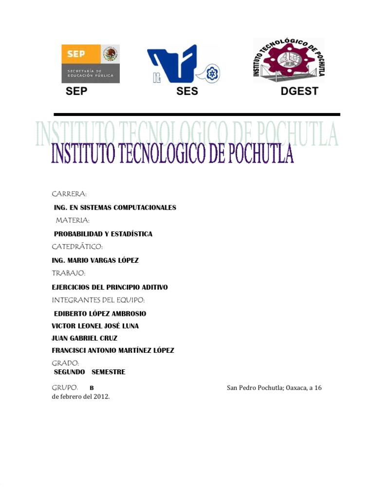 Principio Aditivo Tecnología e ingeniería Informática