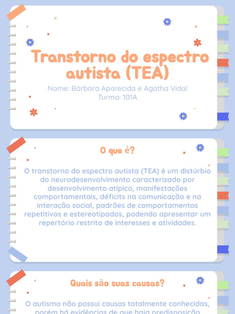 Entendendo o Transtorno do Espectro Autista | PDF | Autismo | Ciências ...