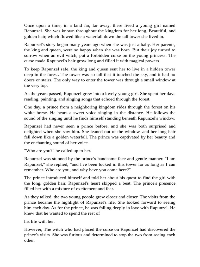 Rapunzel: A Tale of Love and Courage | PDF | Rapunzel | Fairies