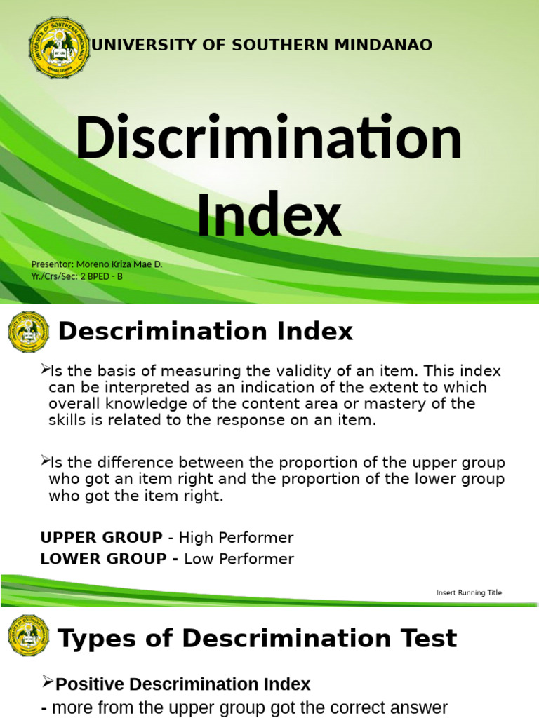 Understanding Discrimination Index in Testing | PDF