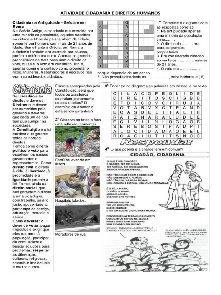 Cidadania e Direitos Humanos: Atividades | PDF