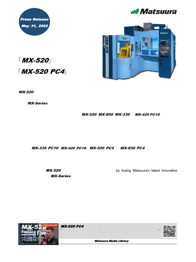 MX-520 Press-Release | PDF | Automation | Manufactured Goods
