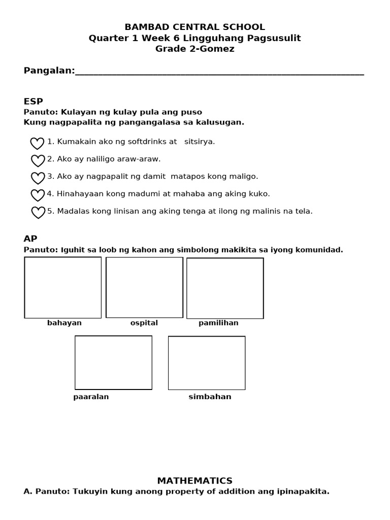 Q1 Week6 Weekly Test | PDF