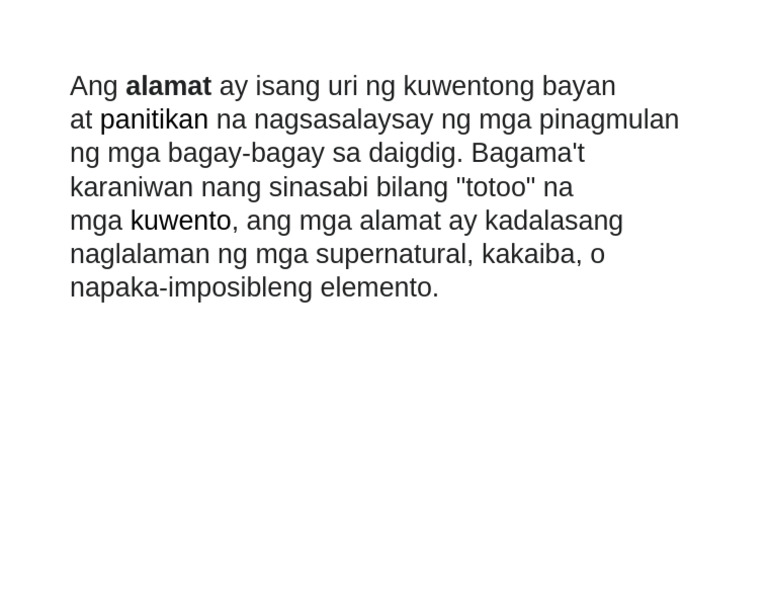 Ang Alamat Meaning | PDF