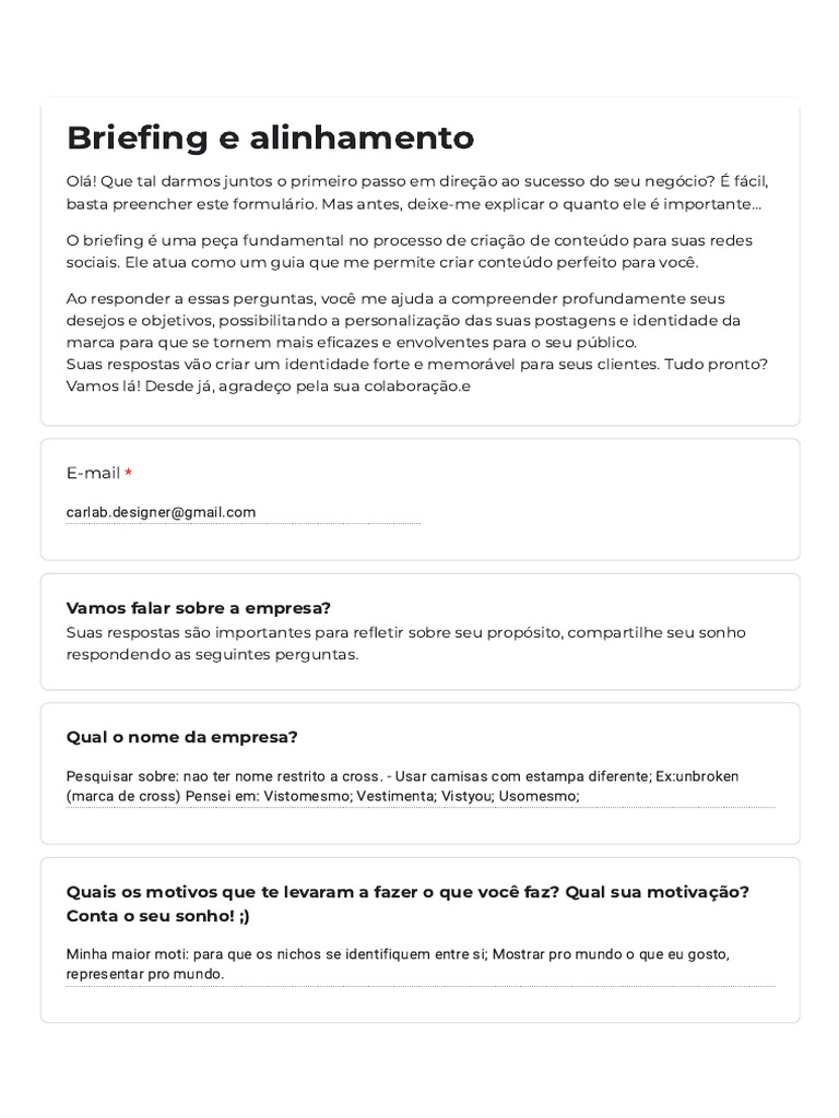 Briefing para Criação de Marca de Moda | PDF | Marca | Cor