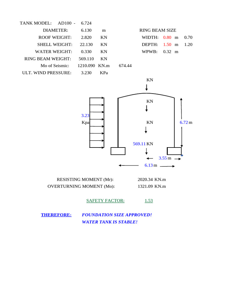 View of Water Tank Stability Analysis | PDF | Applied And Interdisciplinary Physics
