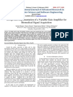 Design and Implementation of A Variable Gain Amplifier For Bio Medical Signal Acquisition