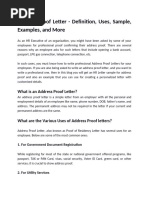Employee Address Proof Letter Format | PDF
