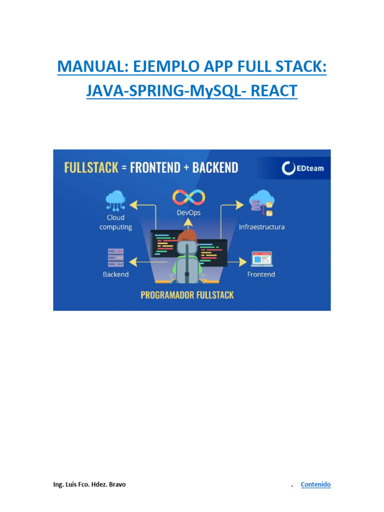 Copia de MANUAL EJEMPLO FULLSTACK JAVA SPRING MYSQL REACT | PDF | Red ...