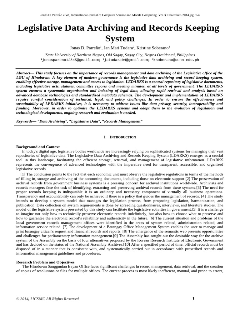 Legislative Data Archiving System Overview | PDF | Security | Computer ...