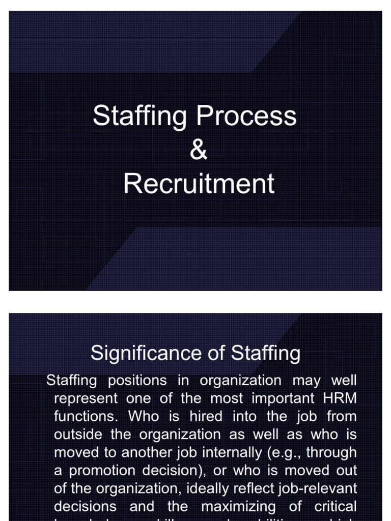 Staffing Process Overview | PDF | Recruitment | Employment
