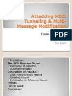 Attacking MD5: Tunneling & Multi-Message Modification: Team Short Bus