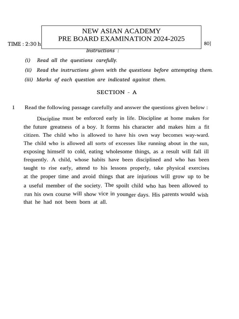 Pre Board Class 10th | PDF | Waste | Materials