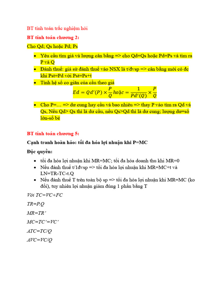 BT Tính Toán | PDF