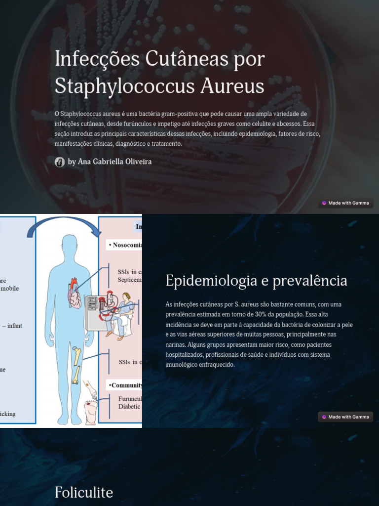 Infecções Cutâneas por Staphylococcus Aureus | PDF | Staphylococcus ...