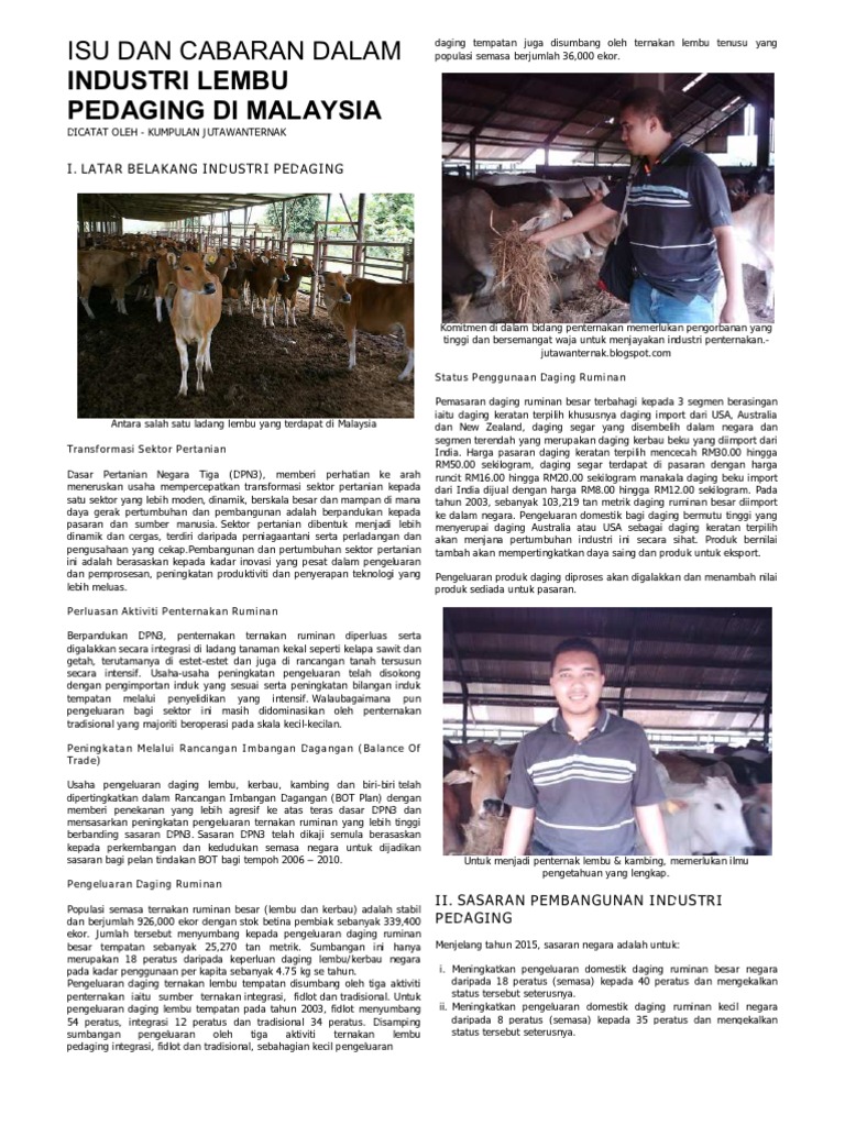 Industri Lembu Pedaging Di Malaysia Pdf