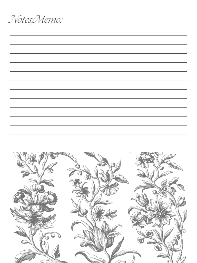Minimalist Lined Botanical Illustration Memo Note Card - 20250220 ...