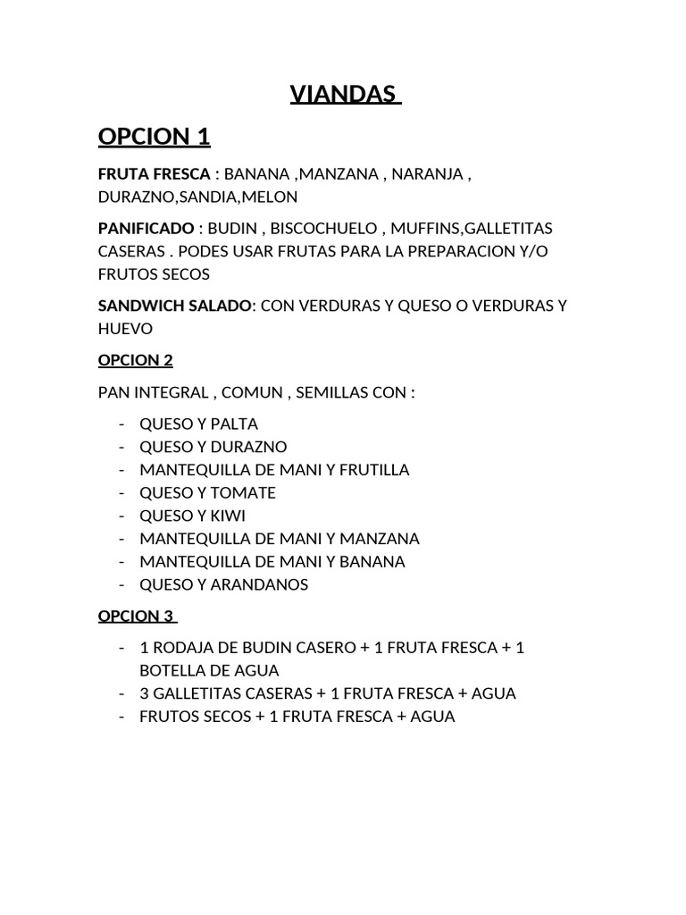 Viandas Saludables y Variadas | PDF