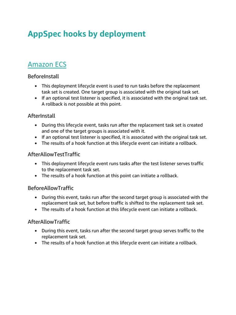 AppSpec Hooks by Deployment | PDF | Computer File | Computing Platforms