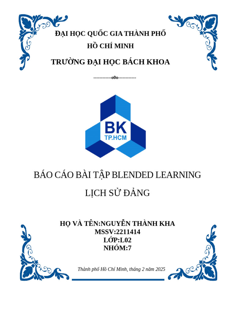 BT BLENDED LEARNING 1 - Nhóm 7 - L02 | PDF