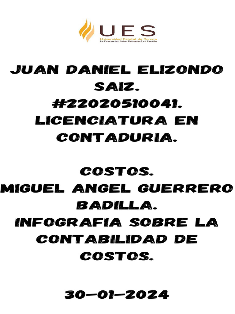 Infografía sobre Contabilidad de Costos | PDF | Contabilidad de costos ...