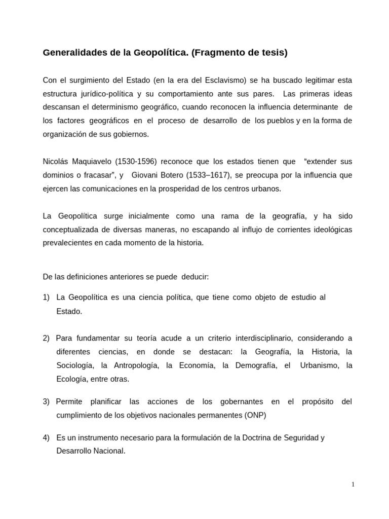 Generalidades de La Geopolítica | PDF | Geografía | Estado (política)