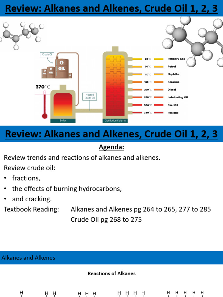 Alkanes, Alkenes, and Crude Oil Review | PDF | Alkene | Alkane
