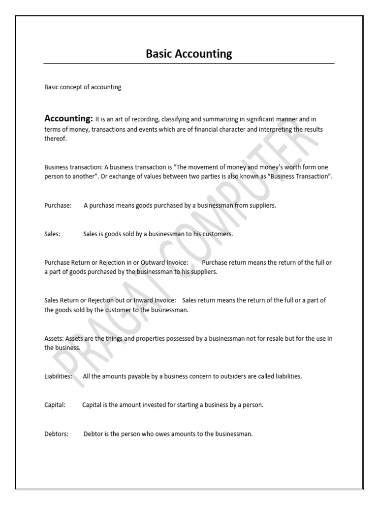 Basic Accounting Concepts Explained | PDF | Debits And Credits | Expense