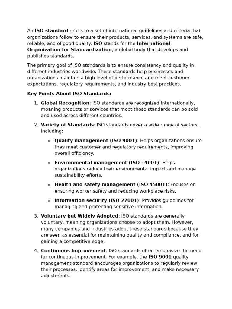 Understanding ISO Standards and Benefits | PDF | Standardization ...