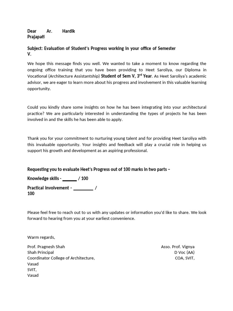 Semester V Student Progress Evaluation | PDF