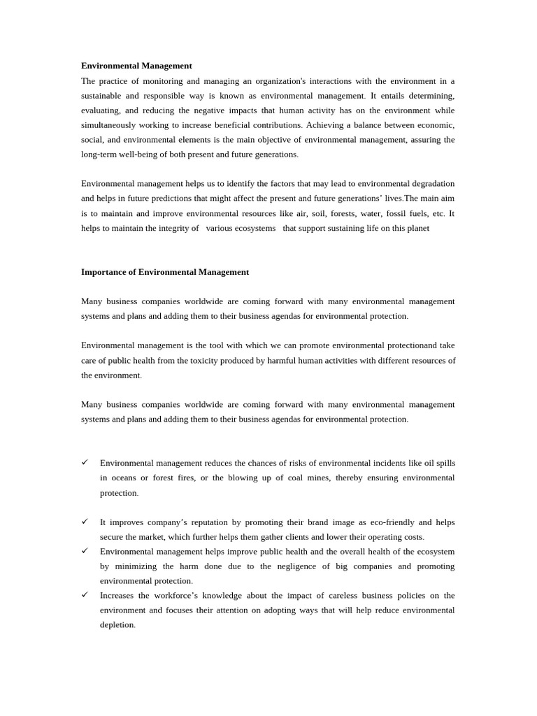 Environmental Management and Sustainability | PDF | Sustainability ...