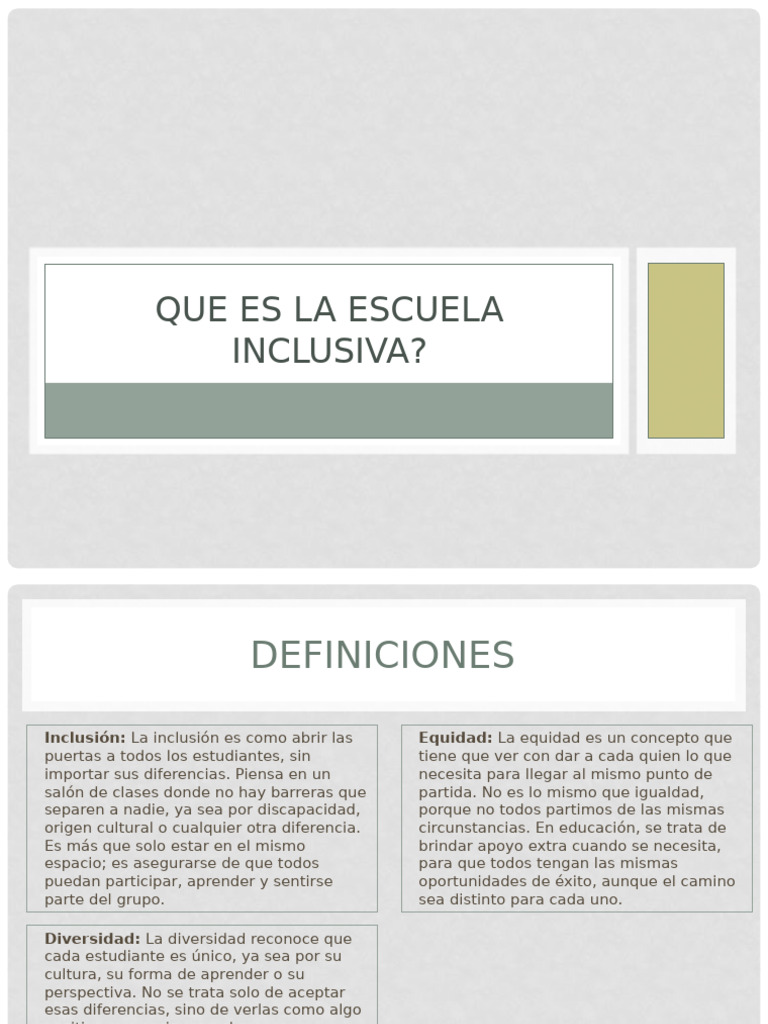 Que Es La Escuela Inclusiva | PDF | Inclusión (Educación) | Aprendizaje