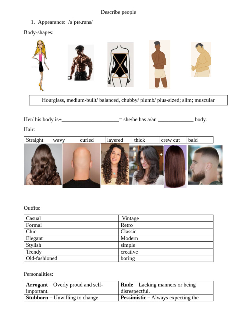 Describing People: Appearance & Traits | PDF
