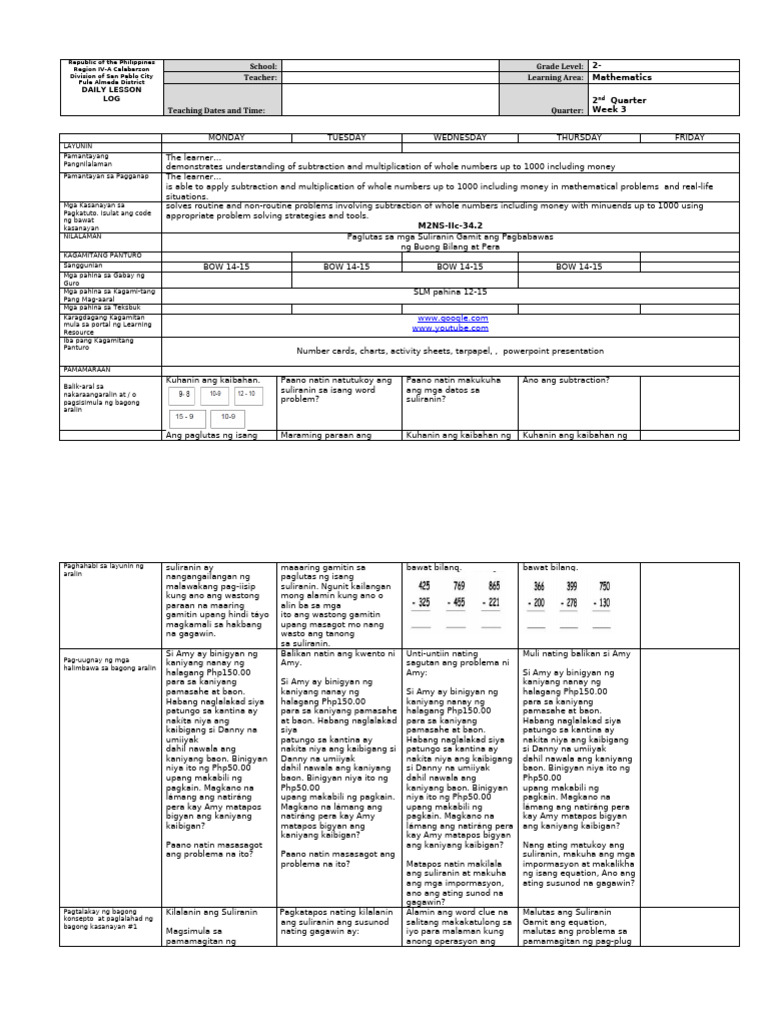2nd Quarter-Mathematics-Week-3 | PDF