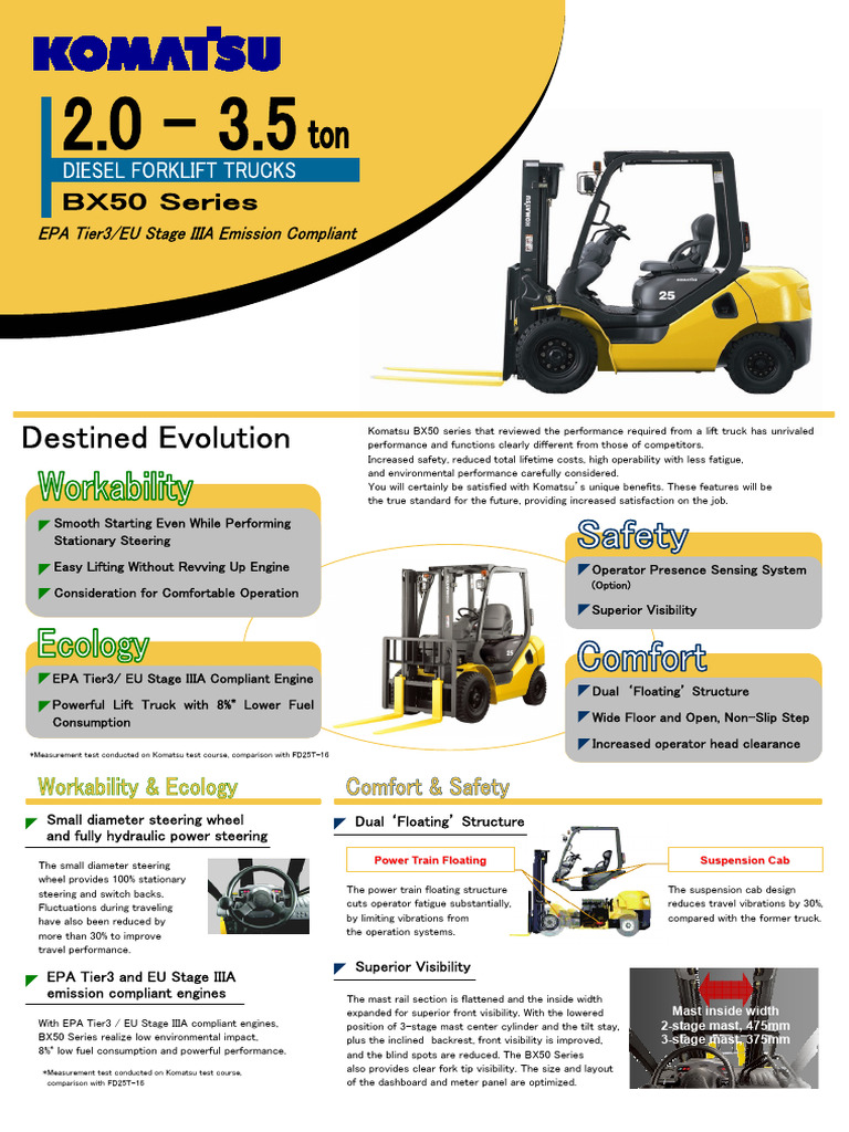 Komatsu BX50 Series Lift Truck Overview | PDF | Diesel Engine | Truck