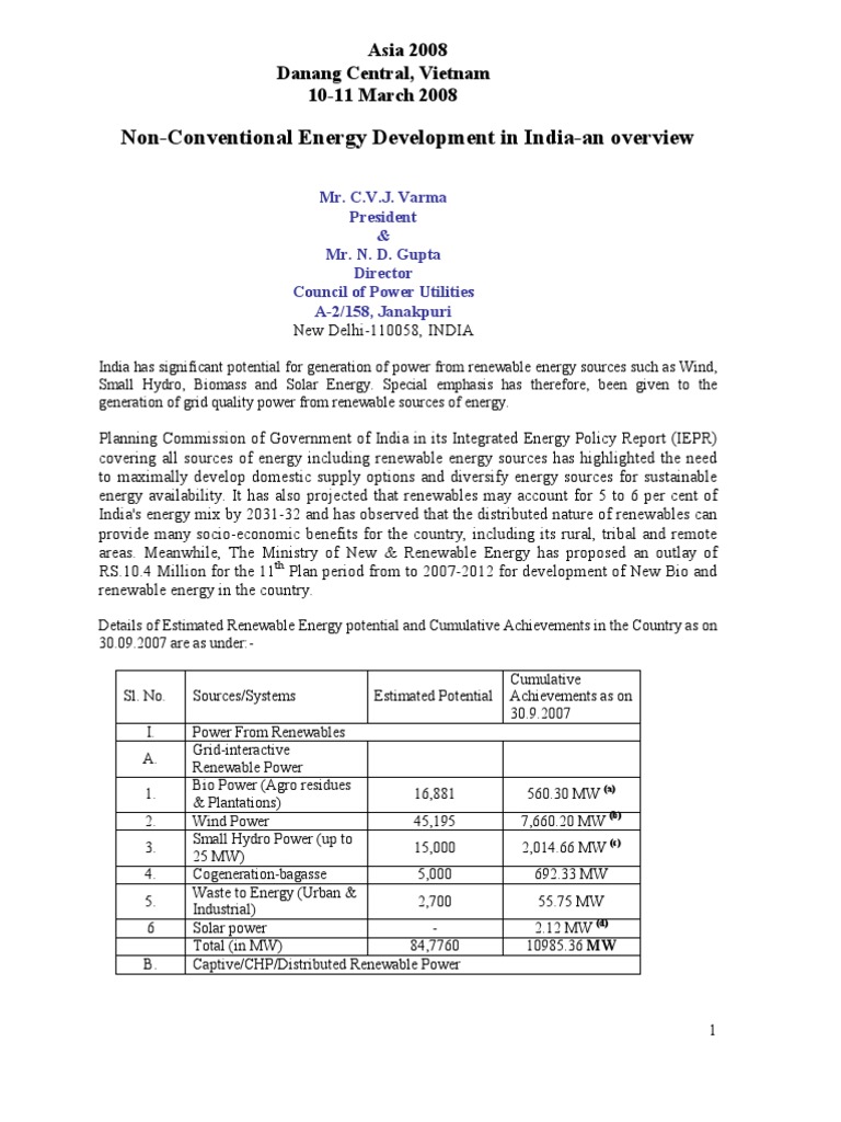 Renewable Energy Development in India | PDF | Solar Energy | Biodiesel
