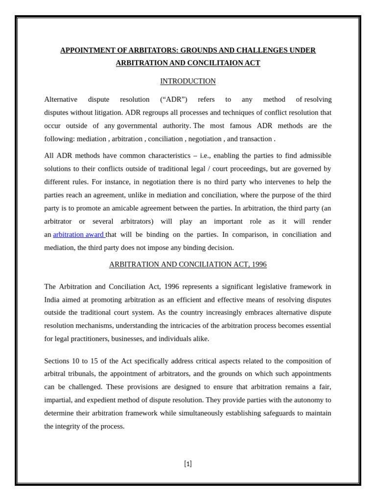 Grounds for Arbitrator Appointment Challenges | PDF | Arbitral Tribunal ...