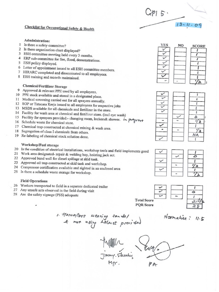 Checklist Pa | PDF