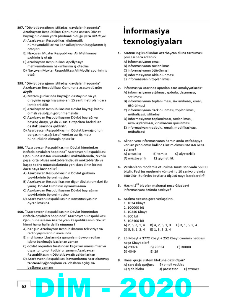 DİM 150 Test | PDF