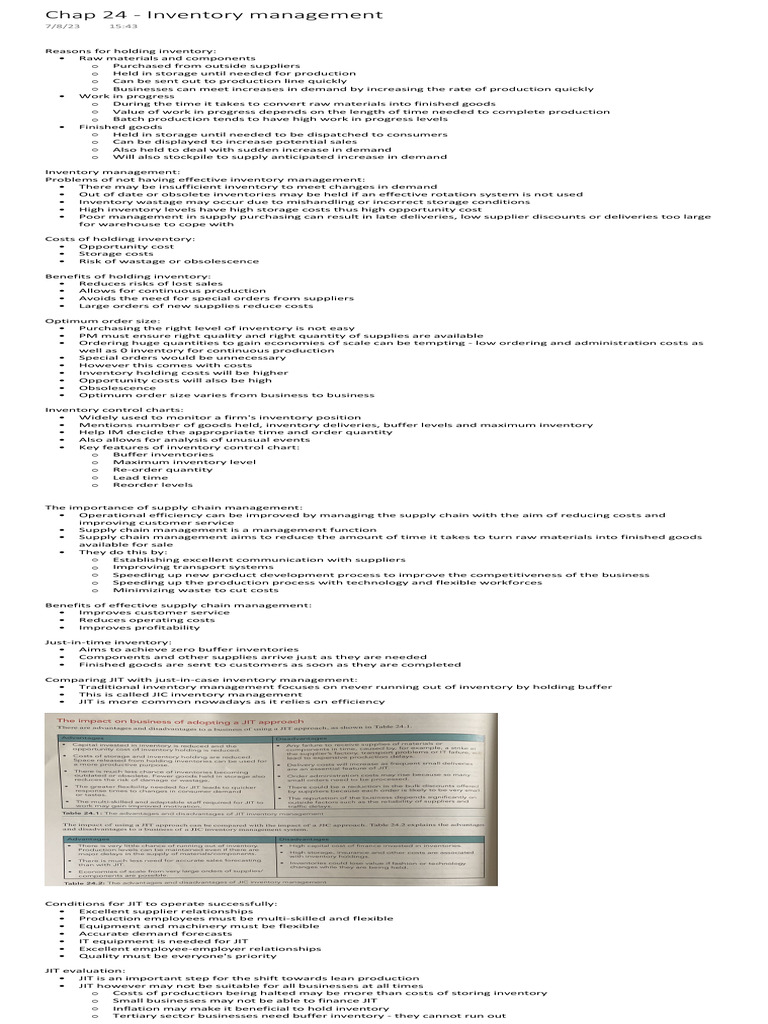 Inventory Management Strategies Explained | PDF | Inventory | Lean ...